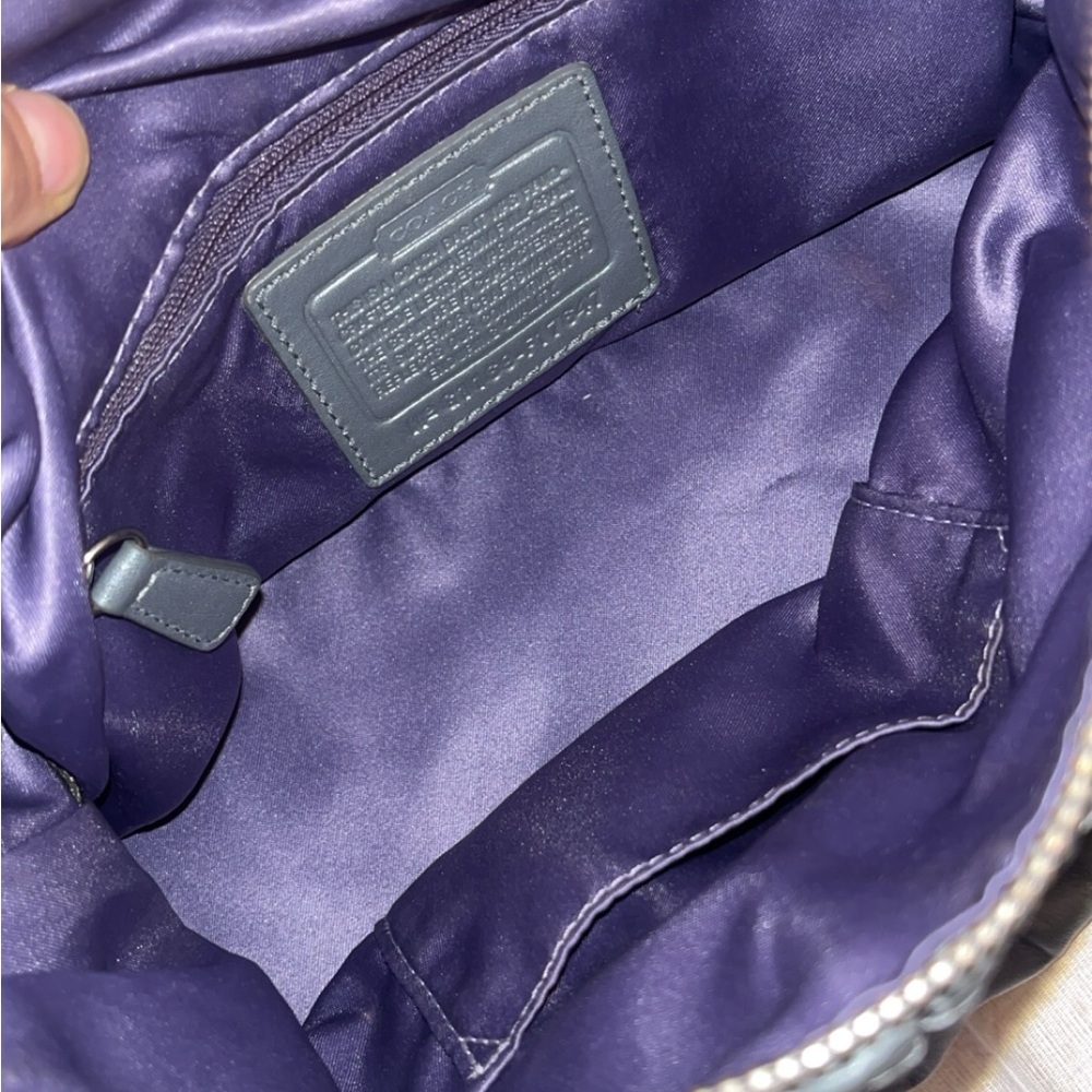 Vintage Metallic Gray Blue Coach Bag - Picture 5 of 6